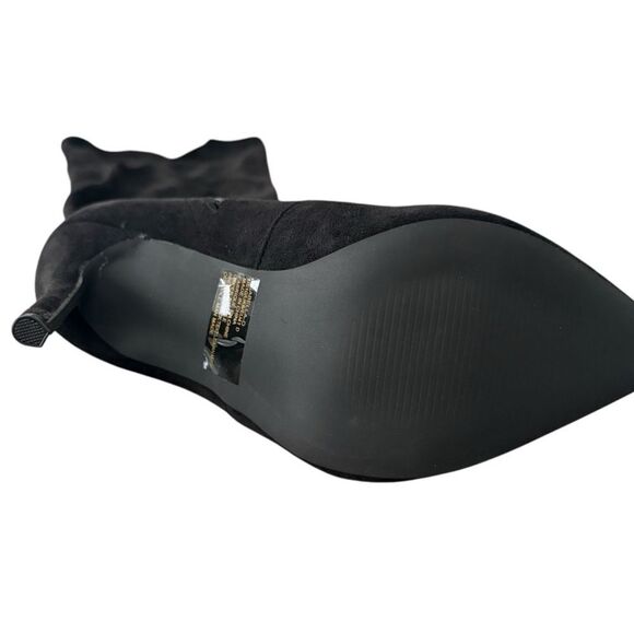 Shoe Dazzle Ysabella Over The Knee Heeled Black Boots Women's Size 10 D Wide - Picture 6 of 10